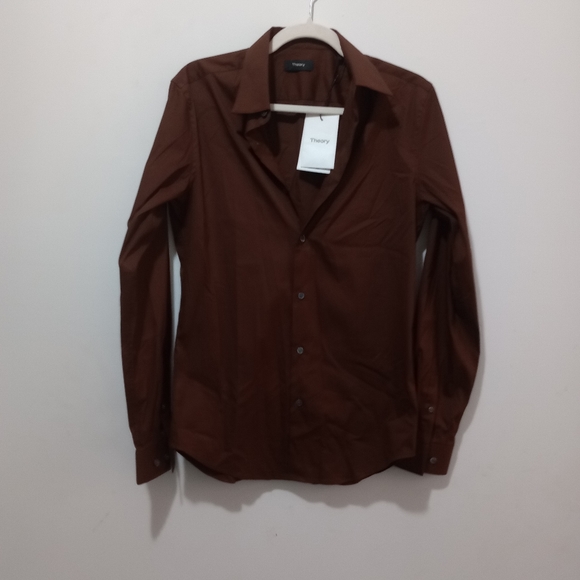 Theory Men's Sylvain Structure Knit Dress Shirt - Picture 4 of 8